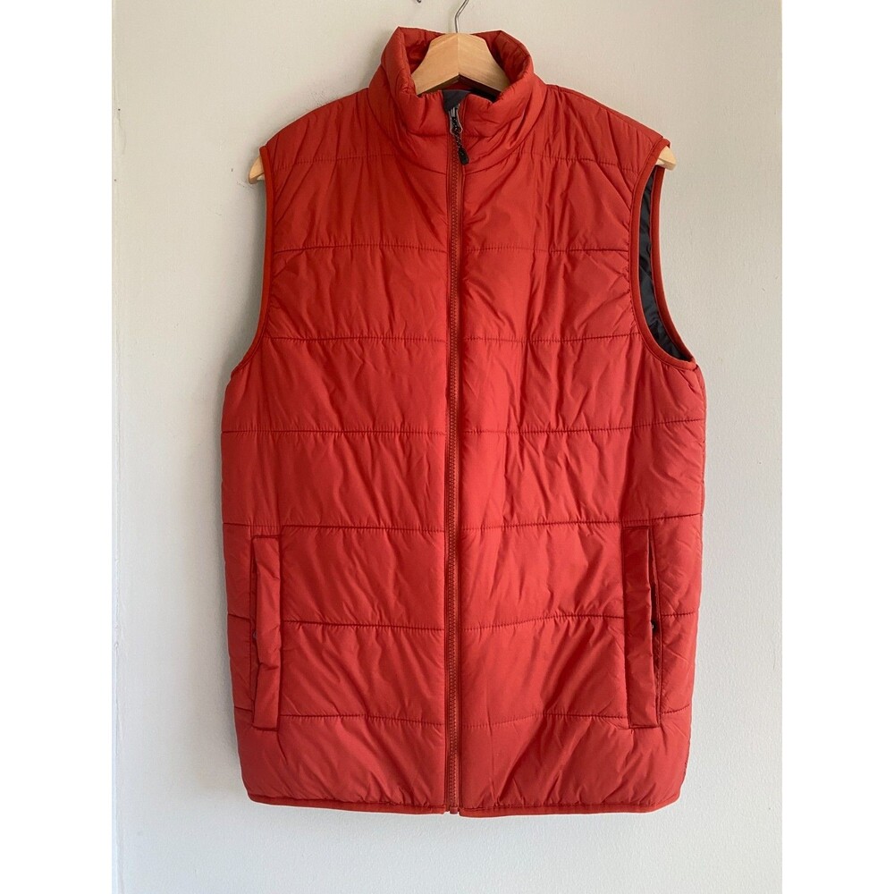 Swiss Tech Men’s Quilted Puffer Vest Orange S (34-36)